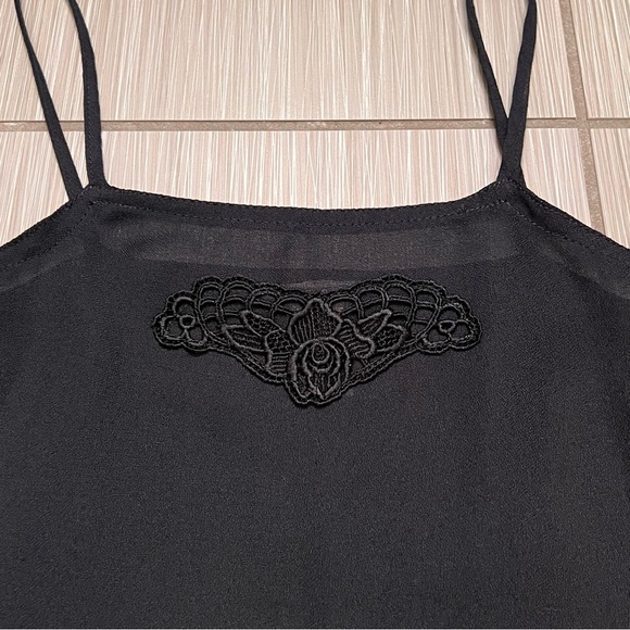 Vintage Other - Vintage black cami camisole tank top‎ lingerie XS 70s 80s NWT